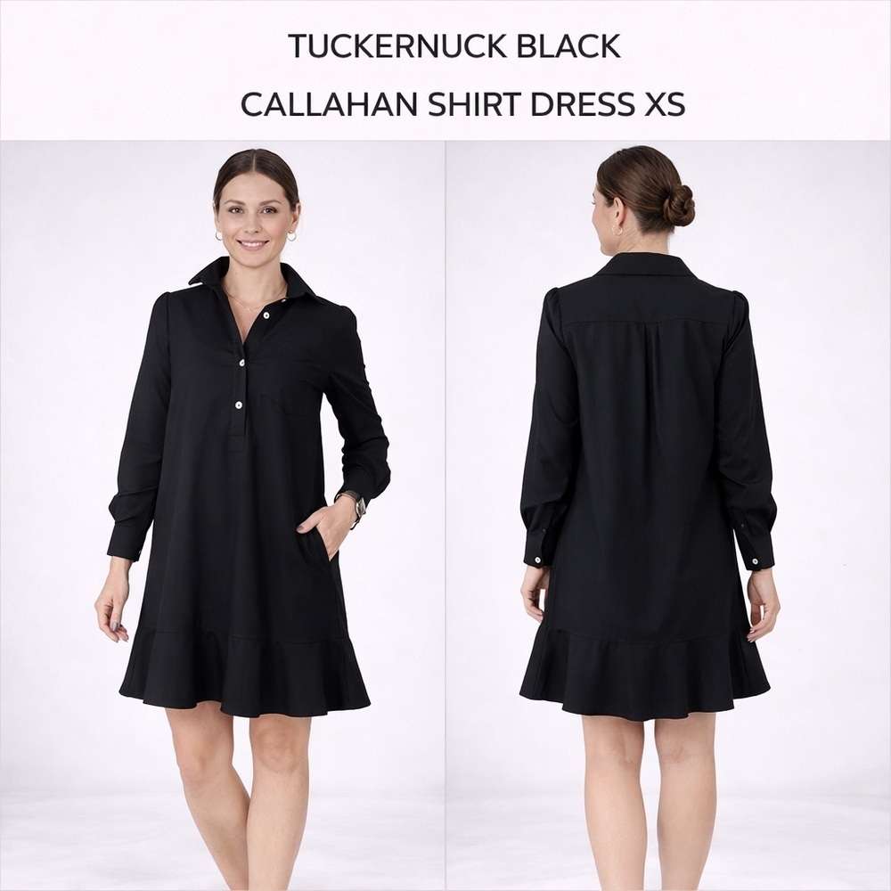 TUCKERNUCK BLACK CALLAHAN SHIRT DRESS XS
